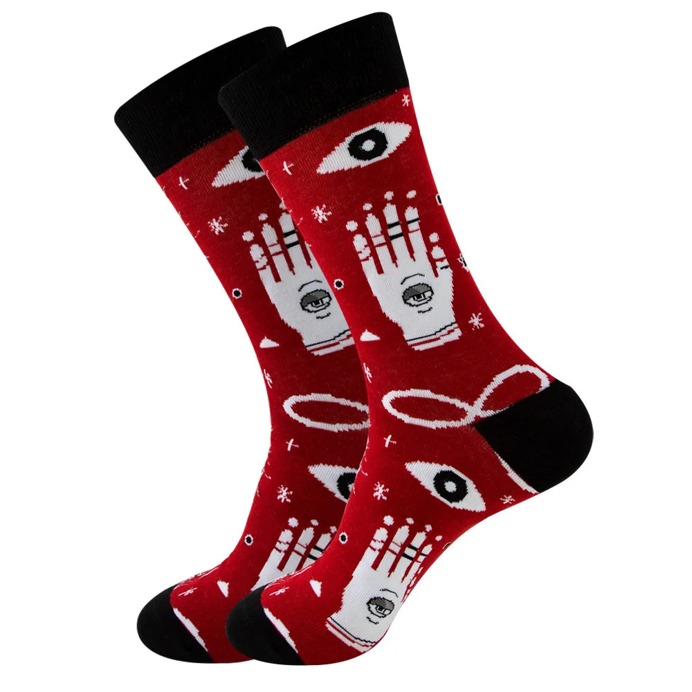 Novelty Patterned Crew Socks – Unisex