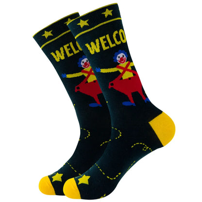 Novelty Patterned Crew Socks – Unisex