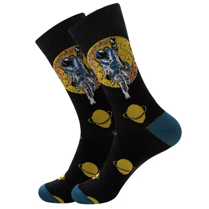 Novelty Patterned Crew Socks – Unisex