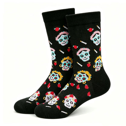 Chaussettes mi-mollet Citrouille, Fantôme & Chauve-souris