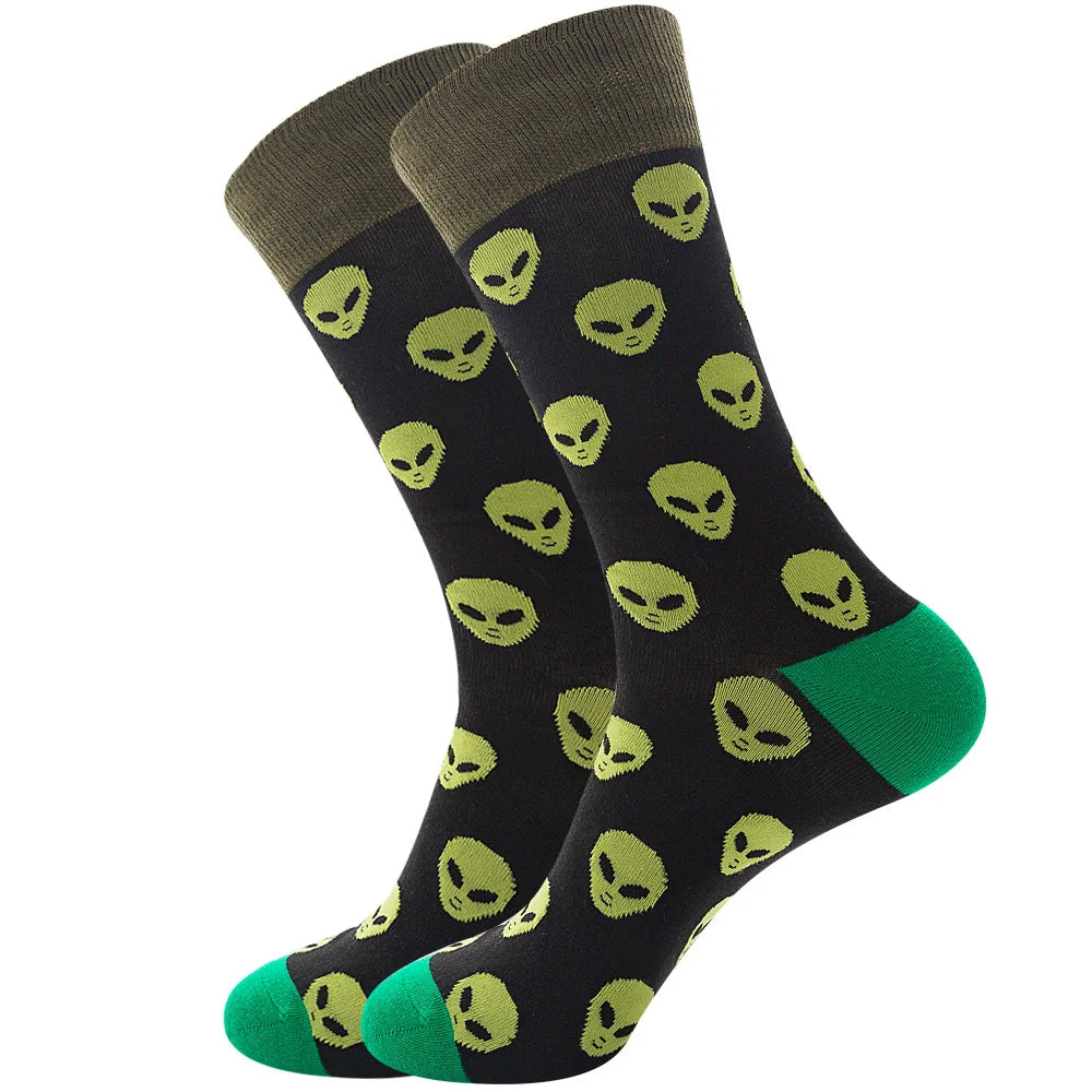 Novelty Patterned Crew Socks – Unisex