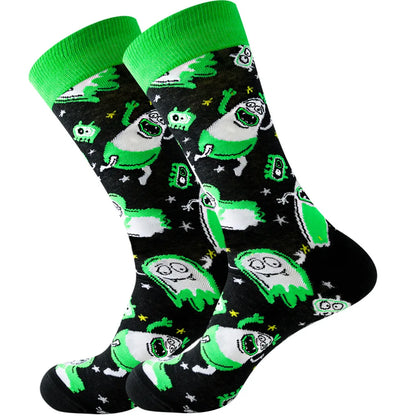 Novelty Patterned Crew Socks – Unisex