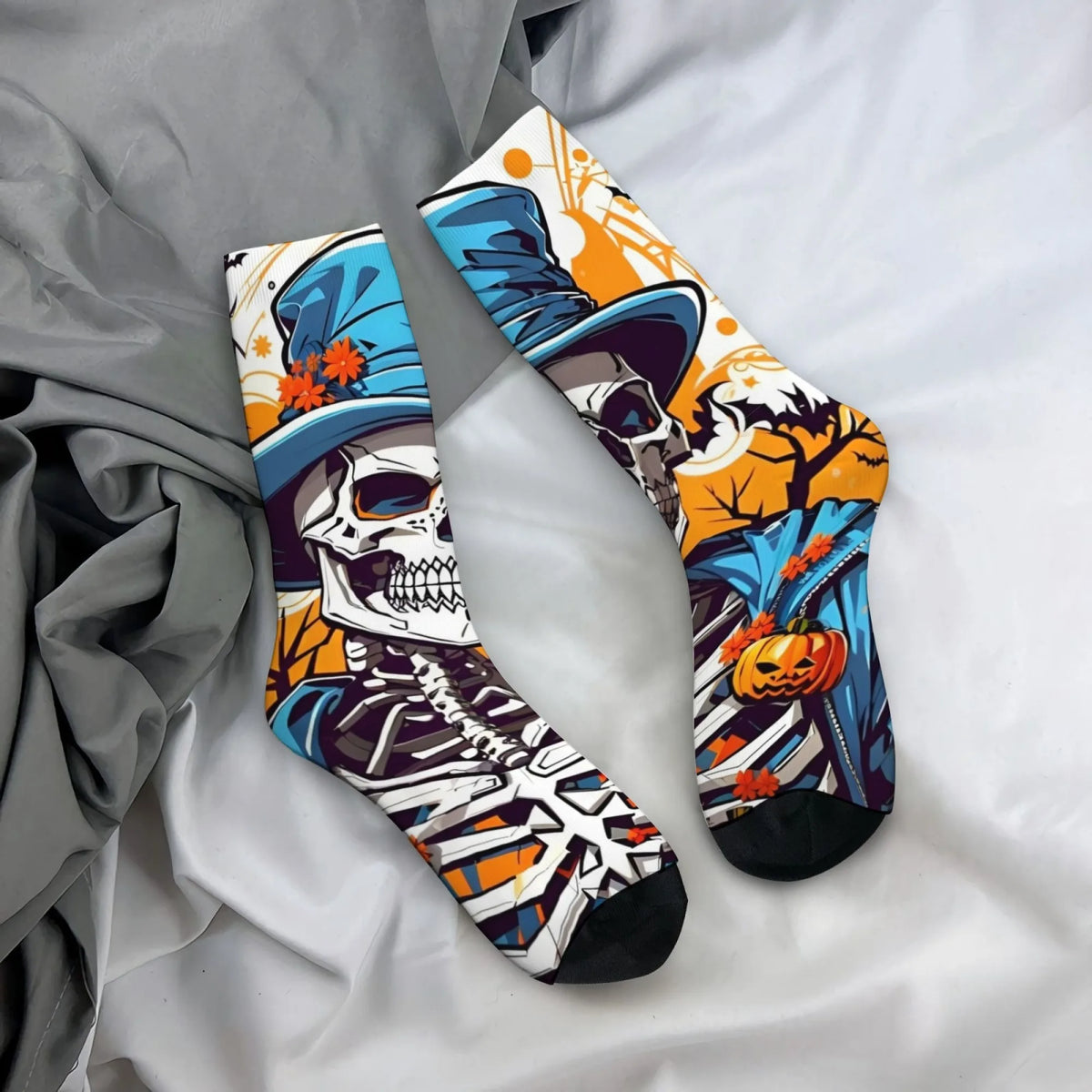 Skull Print Mid-Calf Socks – Men's
