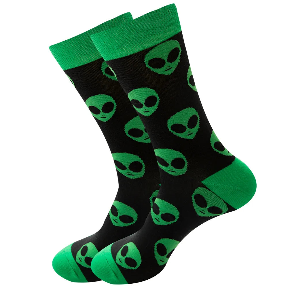 Novelty Patterned Crew Socks – Unisex