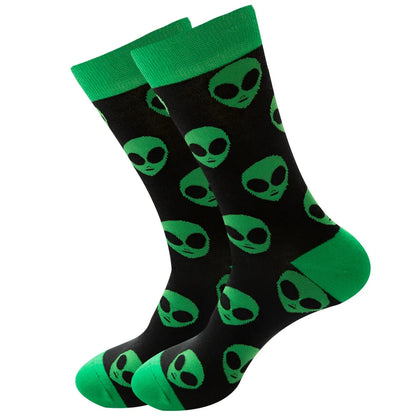 Novelty Patterned Crew Socks – Unisex