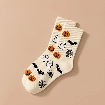 Spooky Patterned Crew Socks – 5-Pair Set