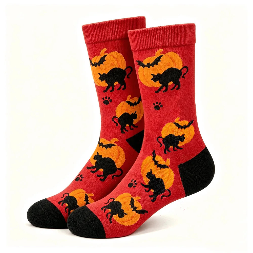 Chaussettes mi-mollet Citrouille, Fantôme & Chauve-souris