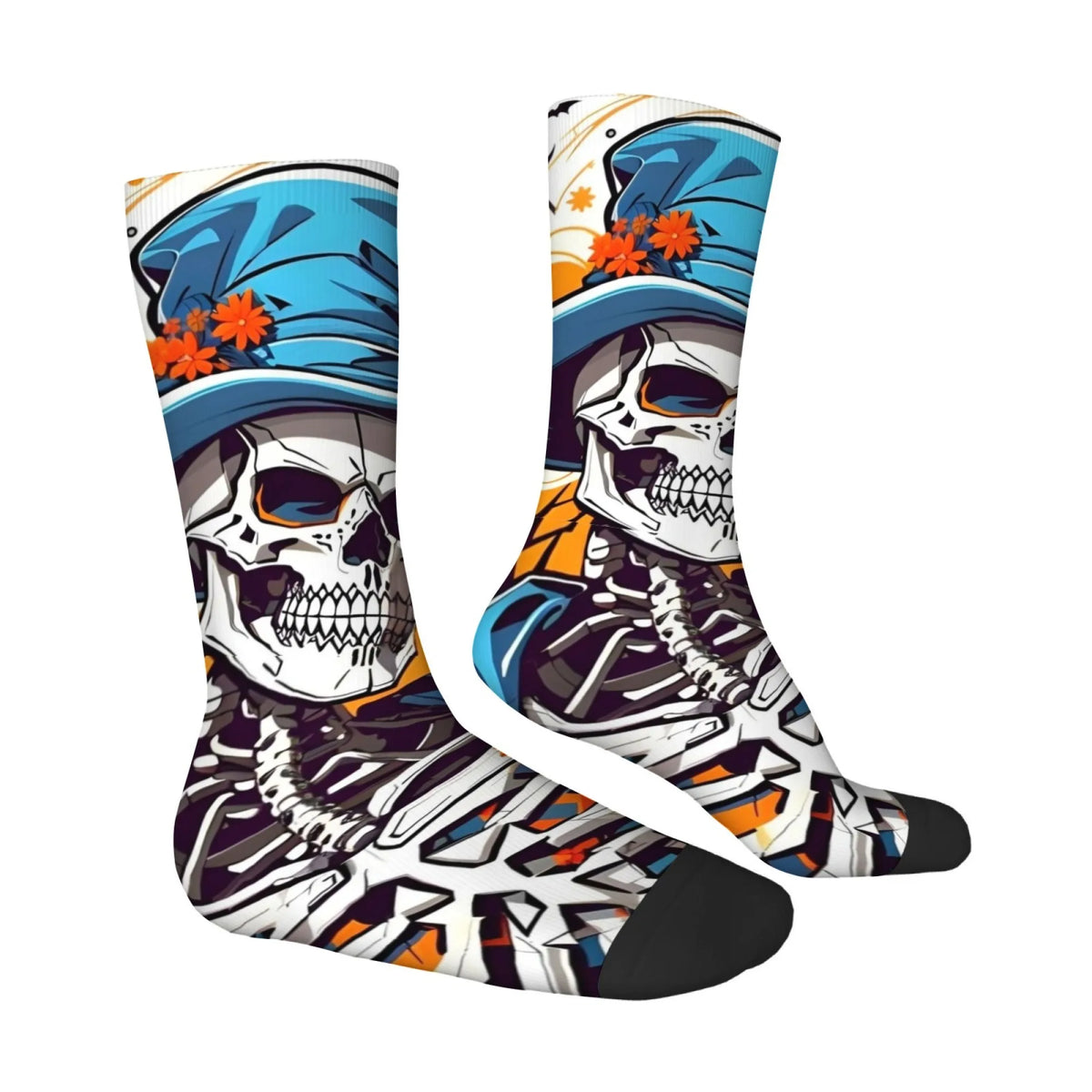 Skull Print Mid-Calf Socks – Men's